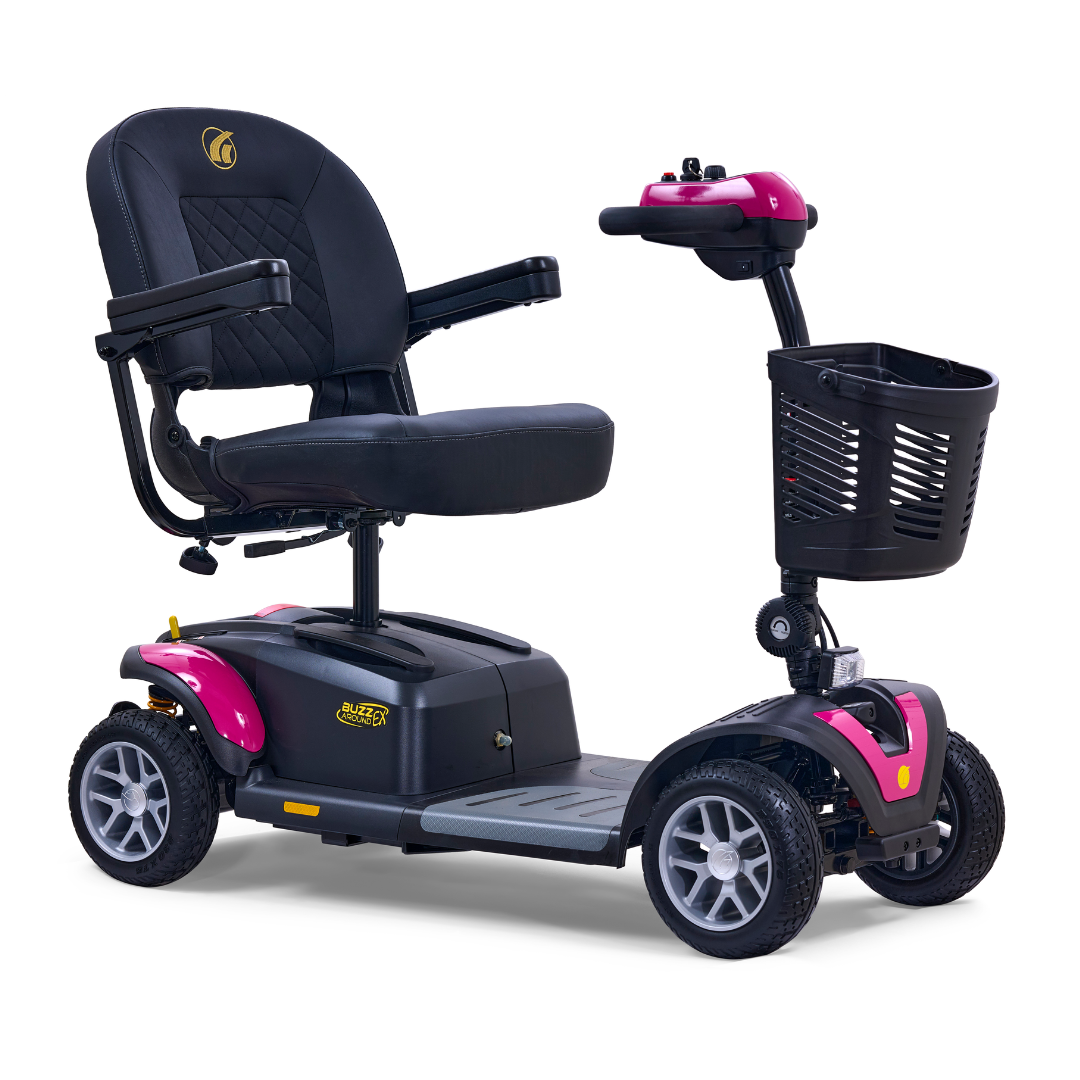 Golden GB148 BuzzAround EX 4-Wheel Long Range Travel Scooter - Orchid Pink front right